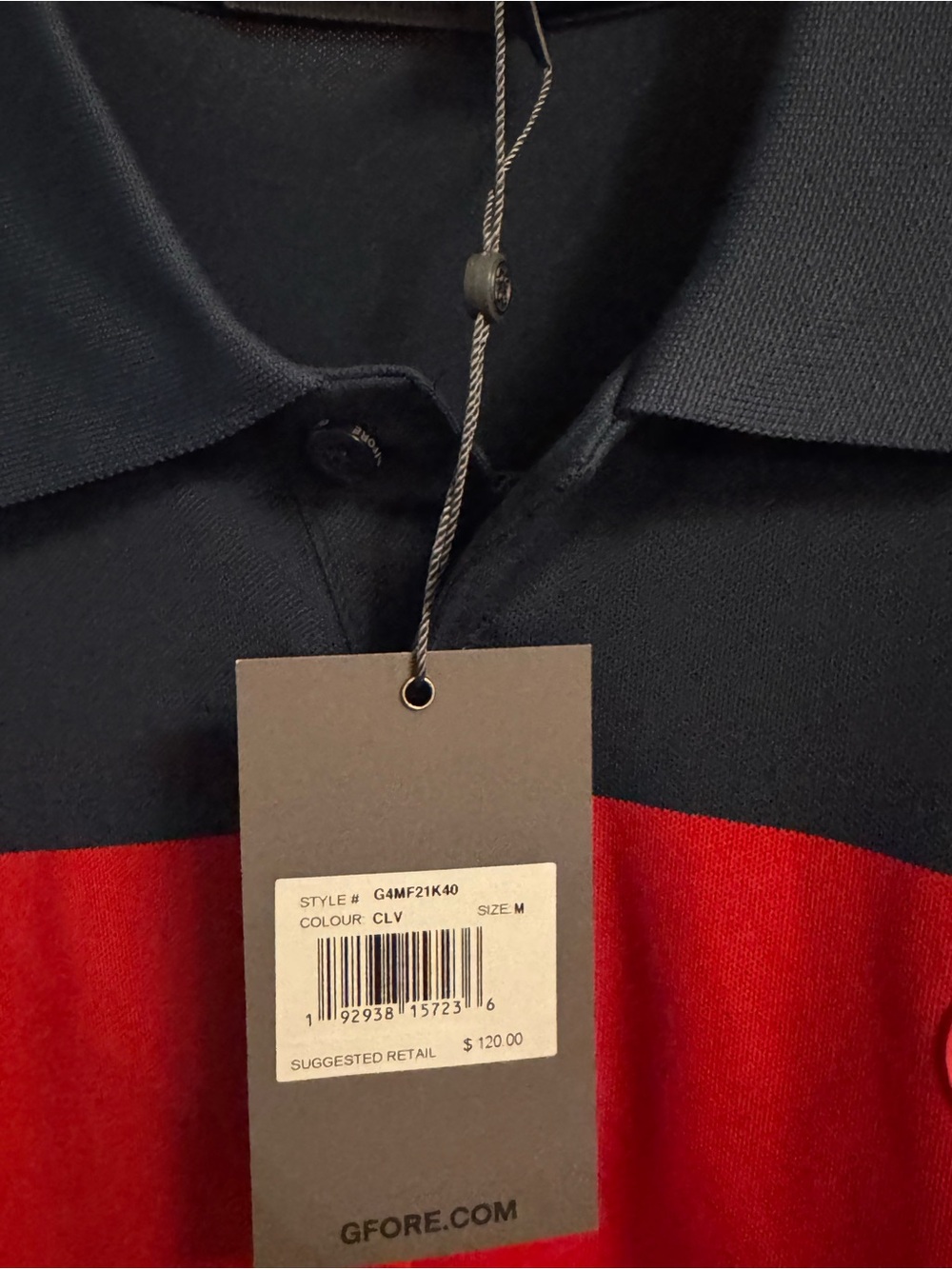G/FORE Black and Red Block Polo